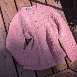 Vintage Cuddle Knits Pink Cardigan Sweater